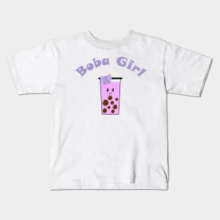 Boba Girl in Purple Kids T-Shirt